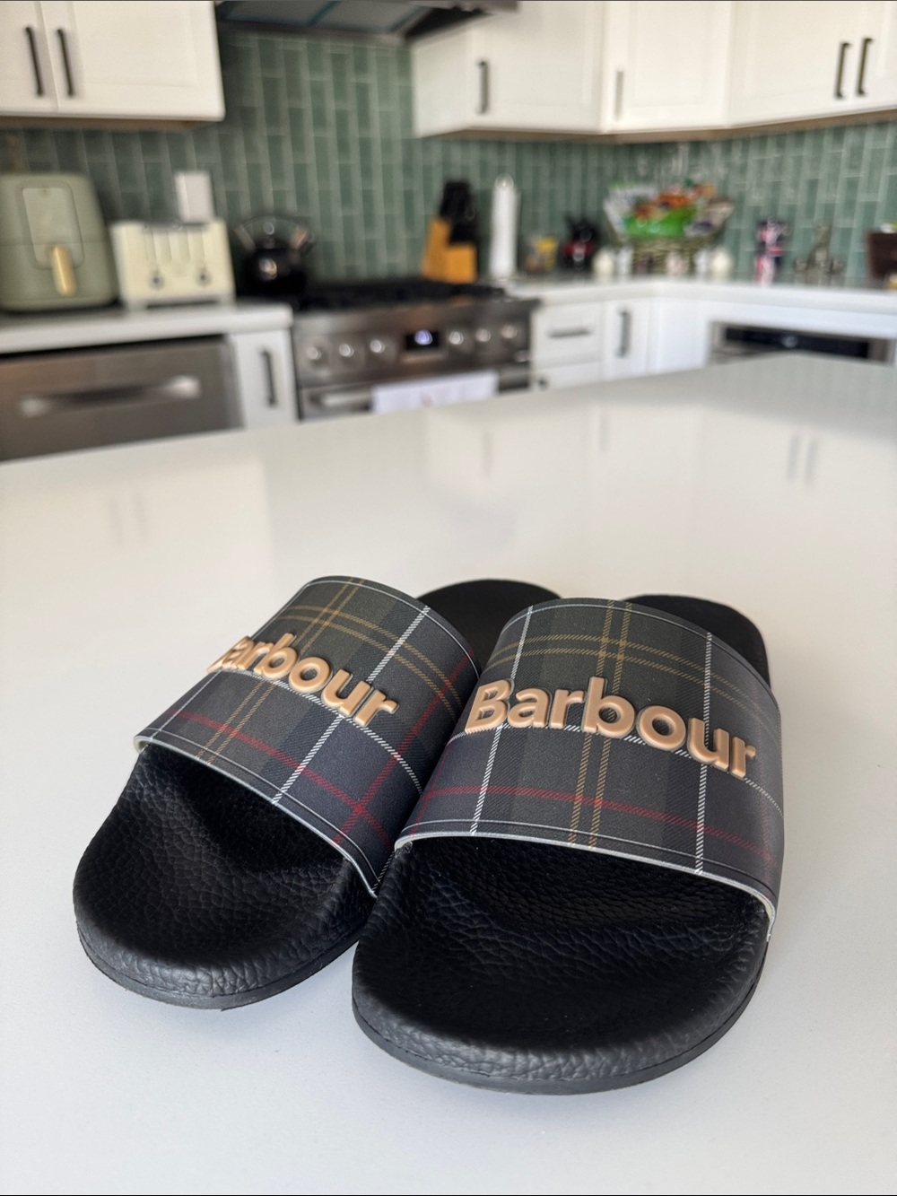 Barbour Tartan Slide Sandals